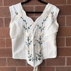 Embroidered corset style shirt